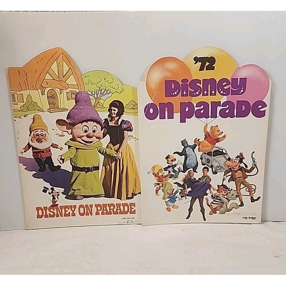1971 & '72 Disney On Parade Souvenir Program  Magic Kingdom Disney World 2 Books
